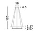 Technische Zeichnung der Netuno LED Kristall Hängelampe Ø 80cm mit Maßen und Designdetails.