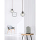 Nord Glas-Pendelleuchte in klarem Design mit schwarzem Metall, ideal für Wohnzimmer oder Esszimmer.