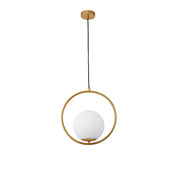 Obitar Hängelampe Metall Glas moderne Pendelleuchte in Gold mit weißem Glas für Ess- und Wohnzimmer