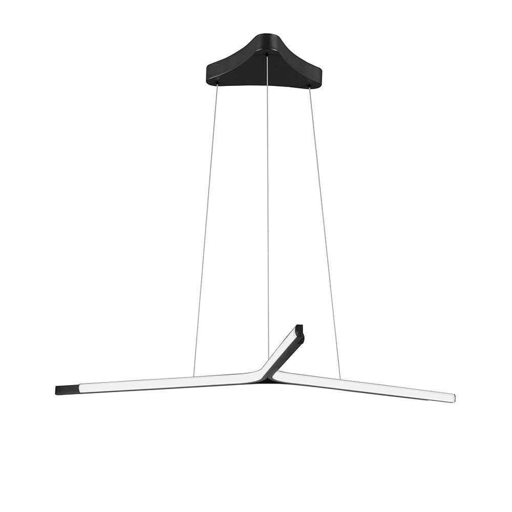 Moderne Oderick LED Hängelampe in Schwarz mit Acryl- und Aluminiumdesign für stilvolle Beleuchtung.