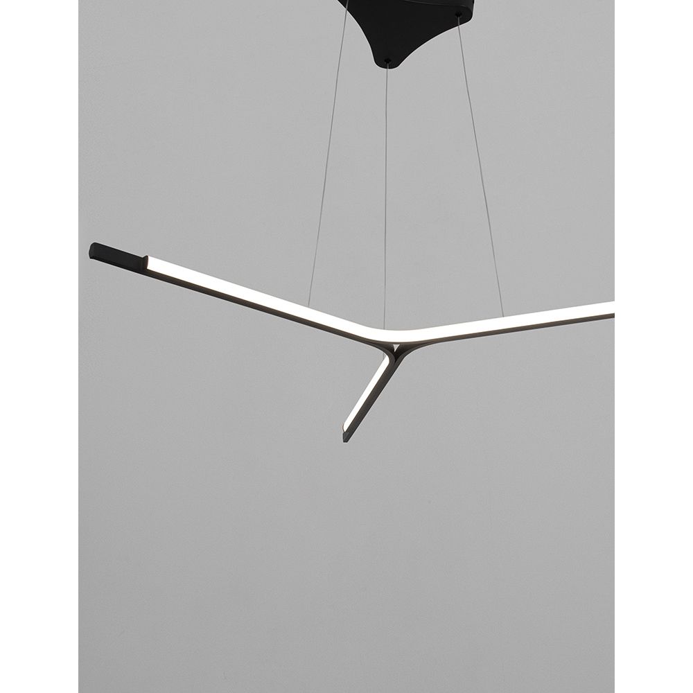 Oderick LED Hängelampe in modernem Design, schwarz, ideal für Esstisch oder Wohnzimmer.
