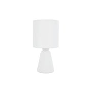 Orion Gips Tischlampe Weiß, elegante Tischleuchte mit weißem Stoffschirm, ideal für modernes Wohndesign.