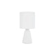 Orion Gips Tischlampe Weiß, elegante Tischleuchte mit weißem Stoffschirm, ideal für modernes Wohndesign.