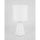 Orion Gips Tischlampe Weiß in modernem Design mit weißem Schirm und Betonfuß, ideal für jedes Zuhause.
