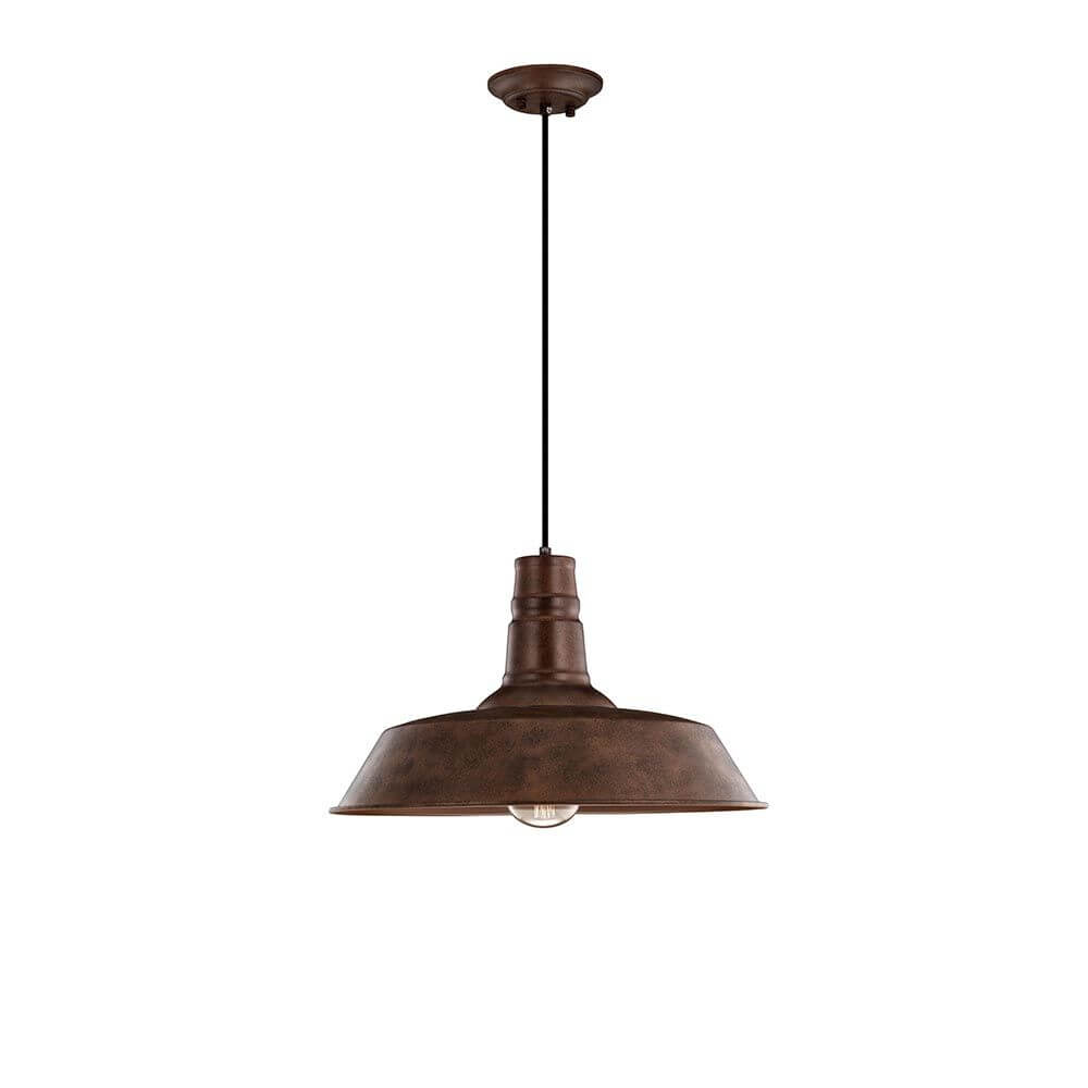Osteria Hängelampe aus Stahl Ø 46cm in rustikalem Design mit schwarzem Schirm.