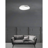 Elegante Nova Luce Palermo Deckenleuchte mit K9 Kristallen in modernem Wohnzimmer-Design.