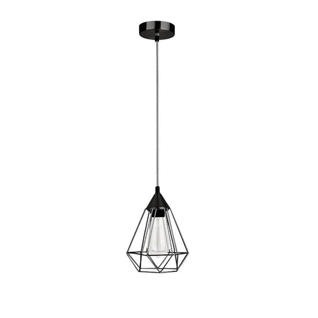 Paolo pendant lamp metal black in a geometric design made of black metal with a decorative shade.