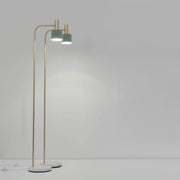 Paz Skandi Stehleuchte in Goldfarben-Matt, mint, moderne zweiflammige Stehlampe im nordischen Stil