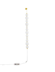 Perla LED Wandleuchte Gold Warmweiß: runde Wandlampe mit Opalglas und schimmerndem Goldmetall von Nova Luce