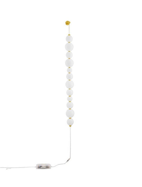 Perla LED Wandleuchte Gold Warmweiß: runde Wandlampe mit Opalglas und schimmerndem Goldmetall von Nova Luce