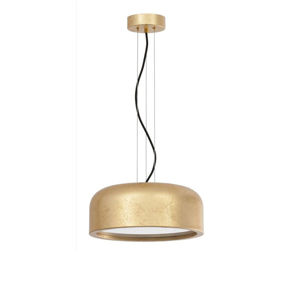 Moderne Perleto Hängelampe mit goldener Metalloberfläche, Ø 35cm, ideal für Ess- und Wohnzimmer.