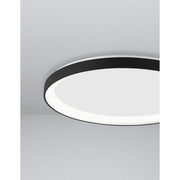Pertino LED Deckenleuchte Ø 38cm Acryl in modernem Design mit schwarzem Rand und integriertem Leuchtmittel.