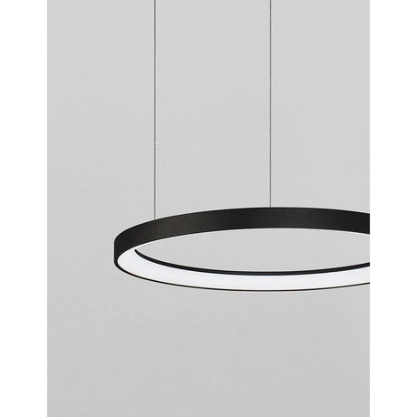 Pertino LED Hängeleuchte Dimmbar, moderne schwarze Ring-Pendelleuchte mit weißem Licht für stilvolle Räume