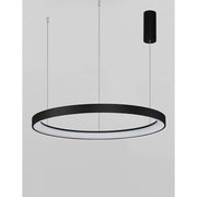 Pertino LED Hängeleuchte Dimmbar schwarz Ø 48cm moderne Ring-Pendelleuchte mit satiniertem Acrylglas