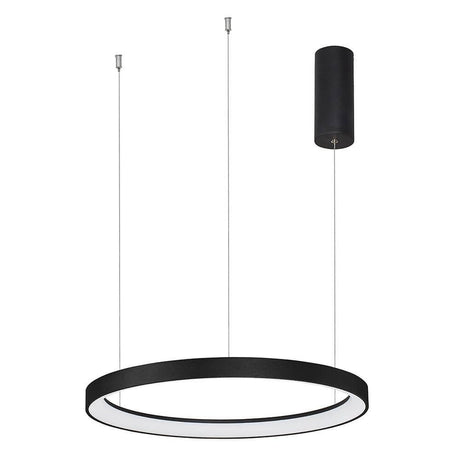 Pertino LED Hängeleuchte Dimmbar moderne schwarze Ring-Pendelleuchte mit minimalistischem Design