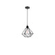 Pietra Pendellampe Ø 26cm Metall in modernem Design mit rautenförmigem Schirm aus schwarz lackiertem Metall.
