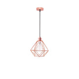 Pietra Pendelleuchte in Roségold mit rautenförmigem Schirm, ideal für moderne und klassische Innenräume.