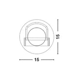 Technische Zeichnung der Polso LED Wandlampe Matt-Weiß mit Durchmesser von 15 cm.