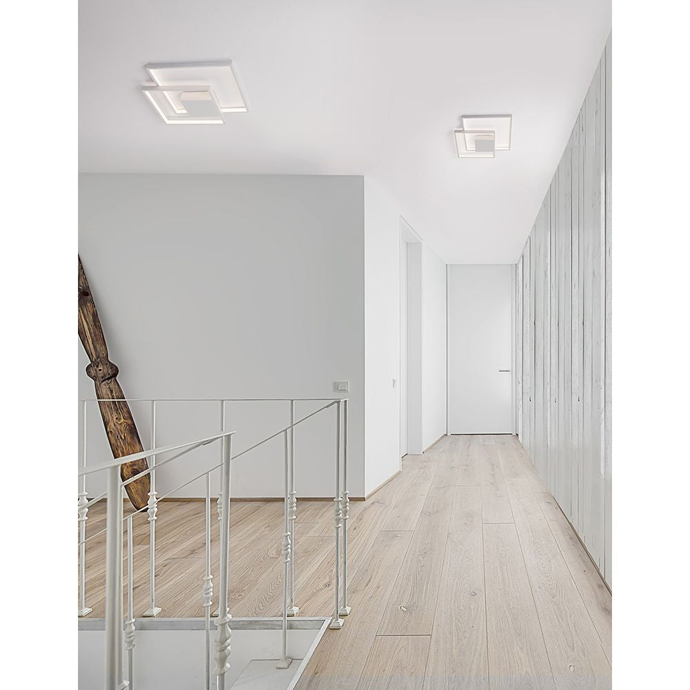 Porto LED Deckenleuchte Metall Weiß  Nova Luce   