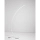 Premium LED Stehlampe Gebogen – elegante gebogene weiße Stehlampe aus Acryl und Aluminium für modernes Ess- oder Wohnzimmer