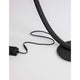 Premium LED Stehlampe Gebogen in schwarzem Acryl mit rundem Standfuß und Anschlusskabel