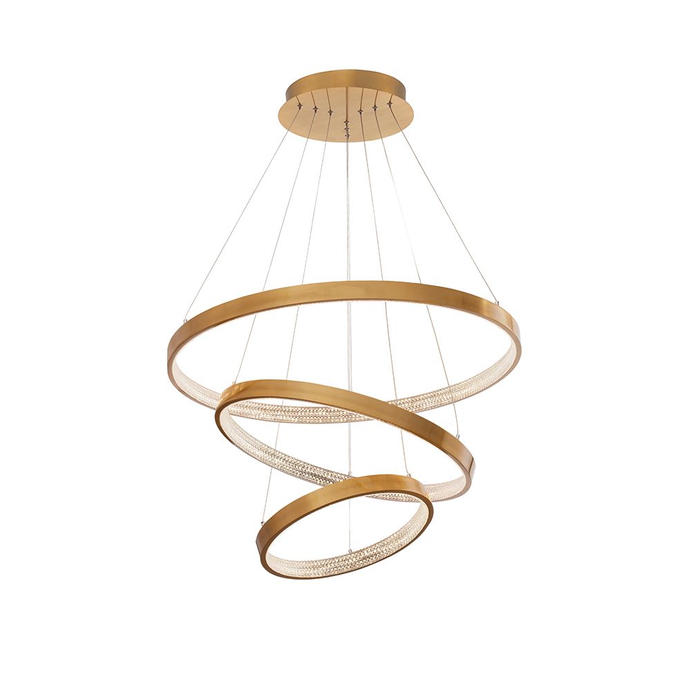 Preston LED Hängelampe Ø 80cm Antik Gold  Nova Luce   