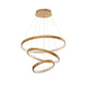 Preston LED Hängelampe Ø 80cm Antik Gold mit drei leuchtenden Ringen in antik goldener Ausführung.
