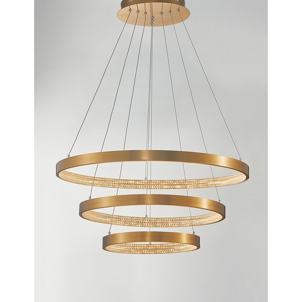 Preston LED -roikkuu lamppu Ø 80 cm antiikkikulta