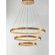 Preston LED Hängelampe Ø 80cm Antik Gold – dreistufige Pendelleuchte aus antikem Gold mit LED-Beleuchtung.