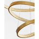 Praggen LED Hängelampe Ø 80cm Antik Gold mit modernen Designelementen und warmem Licht.