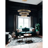Preston LED -roikkuu lamppu Ø 80 cm antiikkikulta