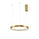 Prenton LED Hängelampe in Antik-Gold mit Kristalllichtstreuung, ideal für Wohnzimmer oder Esstisch.