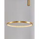 Moderne Preston LED Hängelampe in Antik-Gold mit elegantem Design und feiner Lichtstreuung für Wohnzimmer oder Essbereich.