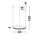 Anello di lampada a sospensione a LED PRESTON Oro antico