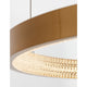 Detailansicht der Preston LED Hängelampe Ring in Antik-Gold, die Licht und Eleganz vereint.