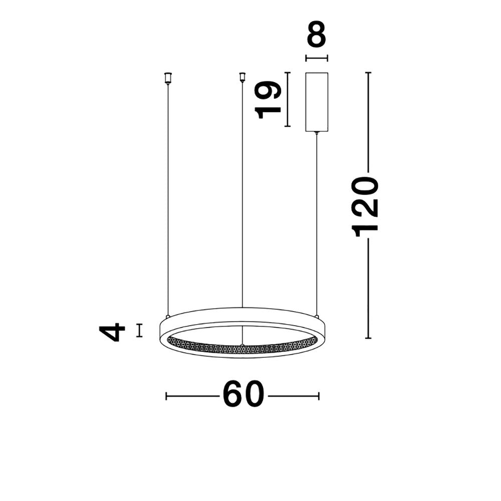 Anello di lampada a sospensione a LED PRESTON Oro antico