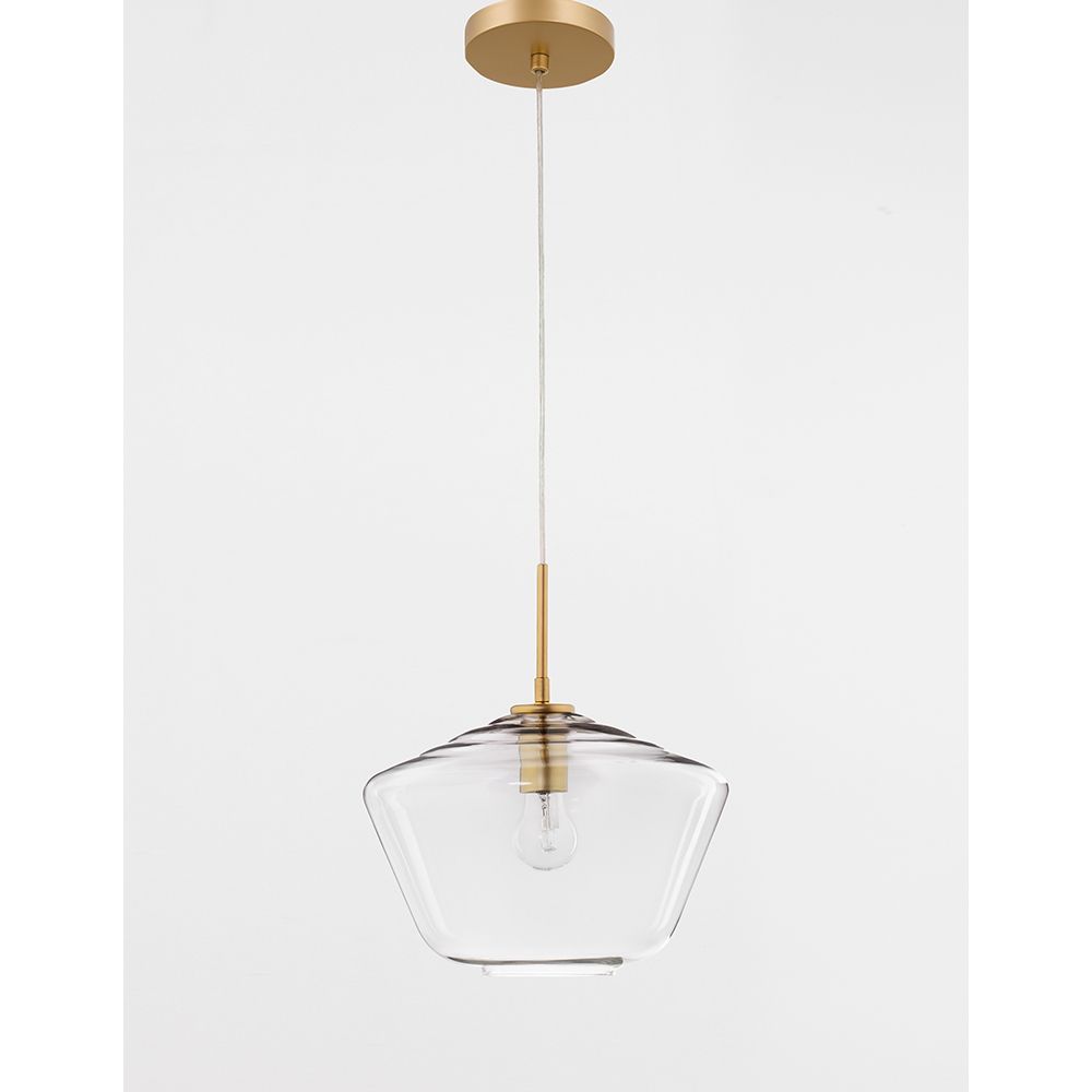 Prisma Glas Pendelleuchte Gold
