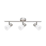 Publico nickel ceiling spot 3-flame glass