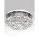 Quentin LED Kristall Deckenlampe Klar mit handgeschliffenem K9-Kristall und moderner Aluminium-Chromoberfläche.