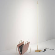 Raccio LED Stehlampe 140cm Gold – moderne goldene Stehleuchte von Nova Luce mit filigranem Metallgestell