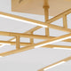 Raccio LED Deckenleuchte Metall mit goldenen Metallarmen und integrierten LED-Streifen für modernes Lichtdesign.