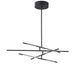 Raccio LED Hängelampe Ø 81cm Metall in modernem Design mit filigranen Metallstäben in Schwarz.