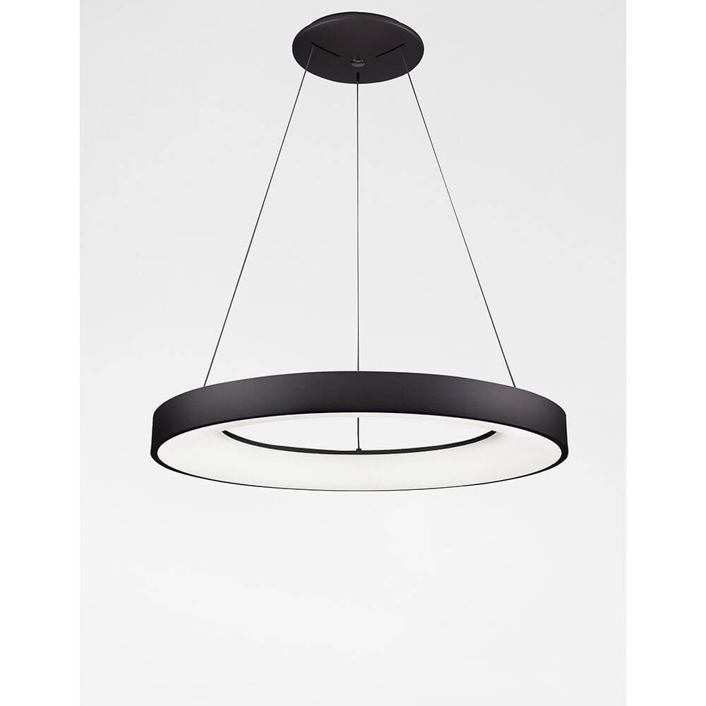 Moderne Rando LED Smart Hängeleuchte mit minimalistischem Design aus Aluminium und Acryl.