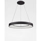 Rando LED Smart Hängeleuchte in modernem, minimalistischem Design aus Aluminium und Acryl.