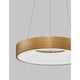 Moderne Rando LED Thin Hängelampe mit minimalistischem Design in Holzoptik, ideal für Wohnzimmer oder Esstisch.