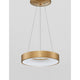 Moderne Rando LED Thin Hängelampe in Gold mit minimalistischem Design und warmer Lichtquelle.
