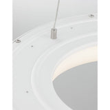 Detailansicht der Rando LED Thin Hängelampe mit schickem minimalistischem Design aus Aluminium und Acryl.