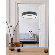 Rando LED Thin Hängelampe gold mit runder Form und milchigem Diffusor für elegantes Wohnambiente von Nova Luce