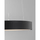 Moderne schwarze Rando Thin Hängelampe mit minimalistischem Design und warmweißem Licht.