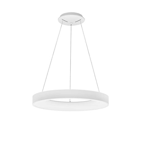 Rando LED Tynd hængelampe Ø 60cm akryl i minimalistisk hvidt design, ideel til opholds- og spiseområder